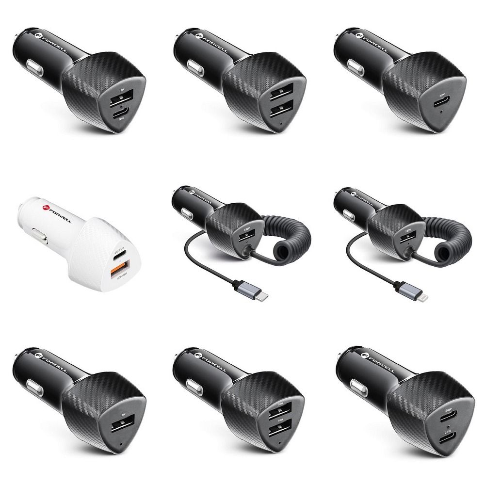 Incarcator Auto Rapid  Forcell F-Energy Carbon CC50-1C Type C PD 3A 20W - Negru - 3 | YEO